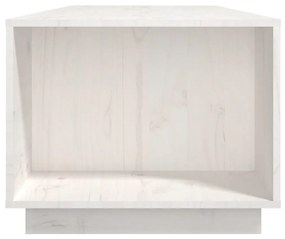 Tavolino da Salotto Bianco 110x50x40 cm Legno Massello di Pino