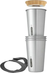 Tazze da viaggio in set argentate in acciaio inox 4 pz 500 ml – Black + Blum