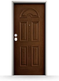 Porta blindata, Evolution, Noce medio, 900 x 2100 mm ou su misura, modello Farneta, classe di sicurezza 3, configura individualmente