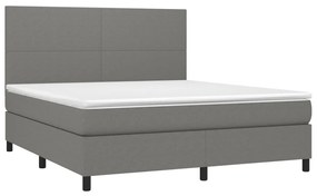Giroletto a molle con materasso grigio scuro 180x200 cm tessuto