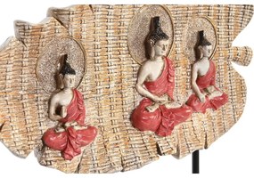 Statua Decorativa DKD Home Decor Rosso Metallo Buddha Verde Resina Orientale (38 x 6 x 29,5 cm) (2 Unità)