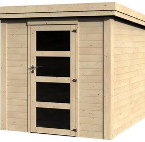 Casetta da giardino NATERIAL NEGARA in legno naturale con porta battente semplice, superficie interna 3.96 m² e spessore parete 19 mm