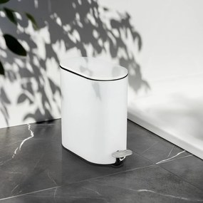 Cestino per la spazzatura bianco opaco in acciaio con pedale 5 l Collungo – Wenko