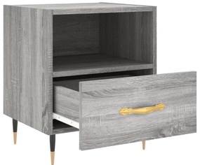 Comodino Grigio Sonoma 40x35x47,5 cm in Legno Multistrato