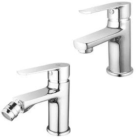 Set miscelatori lavabo e bidet cromato con scarico incluso Juliette
