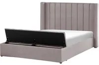 Letto velluto di colore grigio rete a doghe e cassapanca 140 x 200 cm stile moderno glam