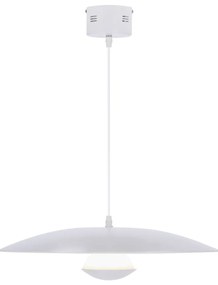 Lampadario LED bianco con paralume in metallo Lund – Candellux Lighting