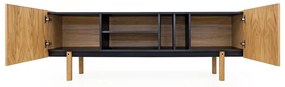Tavolo TV in rovere nero/naturale 175x60 cm Porto - Woodman