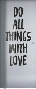 Anta per porta scorrevole esterno muro Love in vetro nero serigrafato, L 88 x H 215 cm spessore 8 mm, apertura sinistra