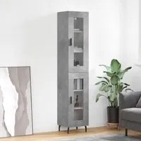 Credenza Grigio Cemento 34,5x34x180 cm in Legno Multistrato 3199445