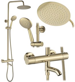 Set Doccia da incasso con Termostatato Lungo Diamond Gold