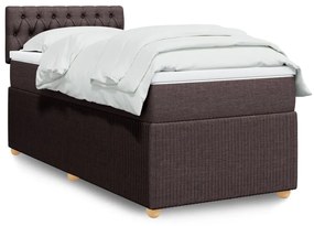 Giroletto A Molle Con Materasso Marrone Scuro 90x190cm Tessuto /
