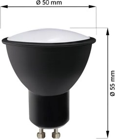 SET 3x Lampadina LED ECOLINE GU10/6W/230V 4000K nero - Brilagi