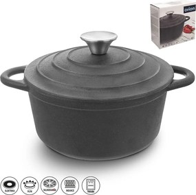 Pentola in ghisa con coperchio incluso adatta all'induzione 4 l LITINA – Orion