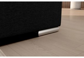 Divano angolare nero allungabile/con contenitore (con penisola a destra/a L) Sado – ELTAP