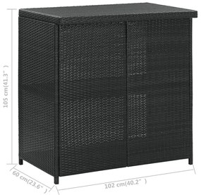 Set da Bar 3 pz in Polyrattan Nero