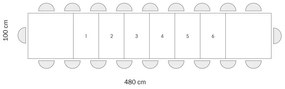Tavolo GALLIPOLI in legno nobilitato bianco consumato allungabile 180&#215;100 cm &#8211; 480&#215;100 cm (Gambe X)