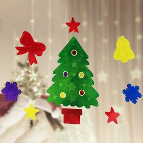 Stickers Gel Albero di Natale e oggetti natalizi adesivo di Natale per finestre Wisdom