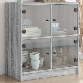 Mobile Con Ante İn Vetro Grigio Sonoma 68x37x75,5 Cm /