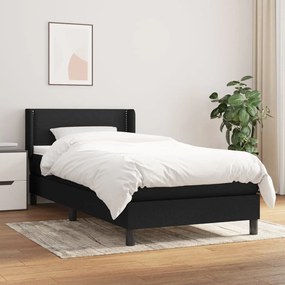 Giroletto A Molle Con Materasso Nero 90x190 Cm İn Tessuto /