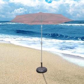 Costway Base per ombrellone rotondo in resina da esterno Φ54,5x35cm, Supporto per il palo ombrello φ38 o φ48mm Bronzo