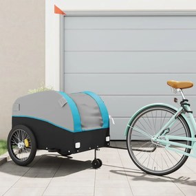 Rimorchio Da Bici Nero E Blu 45 Kg İn Ferro /
