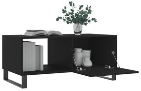 Tavolino da salotto nero 90x50x40 cm in legno multistrato