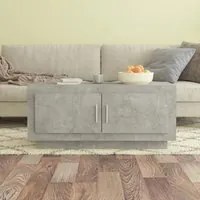 Tavolino Salotto Grigio Cemento 102x50x45 cm Legno Compensato