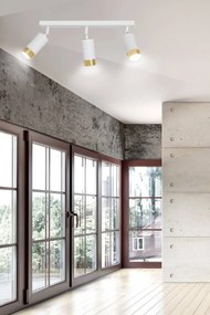 Lampadario da Soffitto in Acciaio HIRO 3 Nero Oro 3xGU10