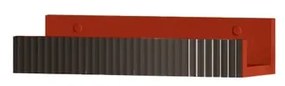 Mensola per bagno Niwa L 40 cm laccato opaco paprika con vetro grigio carbone