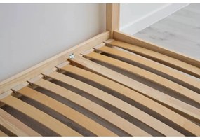 Letto da bambini a castello/estraibile di colore naturale con contenitore con rete inclusa 90x200 cm CLPBN – Adeko