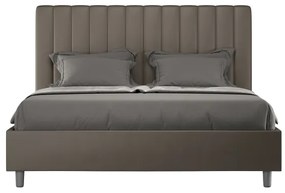 Letto matrimoniale senza rete imbottito 160x210 similpelle cappuccino Agueda