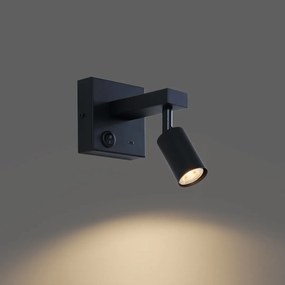 Lampada da parete nera moderna con USB-C inclinabile - Rex