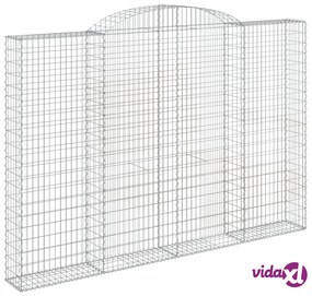 vidaXL Cesti Gabbioni ad Arco 4 pz 300x30x200/220 cm Ferro Zincato