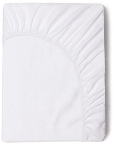 Lenzuolo di cotone sateen elasticizzato bianco, 90 x 200 cm - HIP