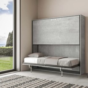 Letto a castello scomparsa orizzontale - KANDO doppio Cemento