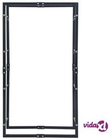vidaXL Rastrelliera per Legna da Ardere Nera 80x25x150 cm in Acciaio