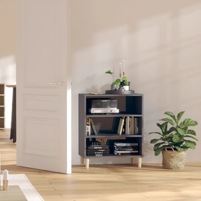 Credenza Grigio Lucido 57x35x70 Cm İn Legno Multistrato /