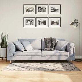Tappeto Shaggy Pamplona A Pelo Lungo Beige E Antracite 80x150cm /