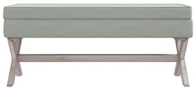 Sgabello portaoggetti grigio chiaro 110x45x49 cm in velluto