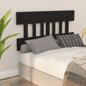 Testiera Per Letto Nera 123,5x3x81 Cm İn Legno Massello Di Pino /
