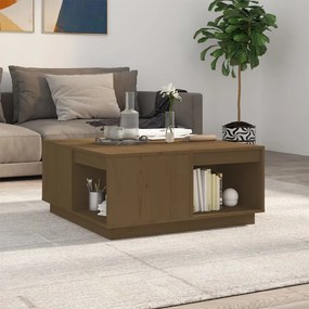 Tavolino da salotto miele 80x81x36,5 cm legno massello di pino