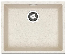 Lavello sottotop 1 vasca PYRAMIS Mistral fibra di vetro L 40 x L 50 cm avena