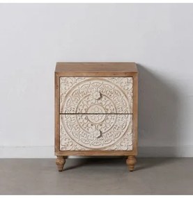 Comodino SHABBY CHIC 47 x 43 x 58 cm Naturale Legno Bianco