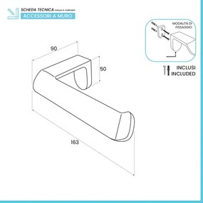 Set con appendino, porta rotolo e porta salviette a muro cromo Fusion