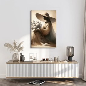 Quadro su tela – Donna elegante con fiore