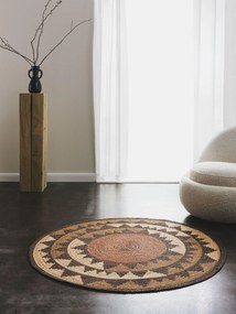 benuta Pure Tappeto di iuta Sahara Marrone ø 90 cm rotondo - Tappeto design moderno soggiorno