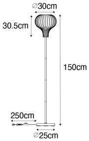 Lampada da terra moderna nera - Saffira