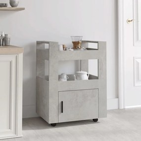 Carrello Da Cucina Grigio Cemento 60x45x80 Cm Legno Multistrato /