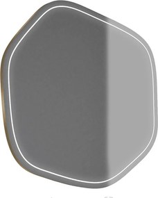 Specchio Lumiere con illuminazione 100x80 cm bronzato